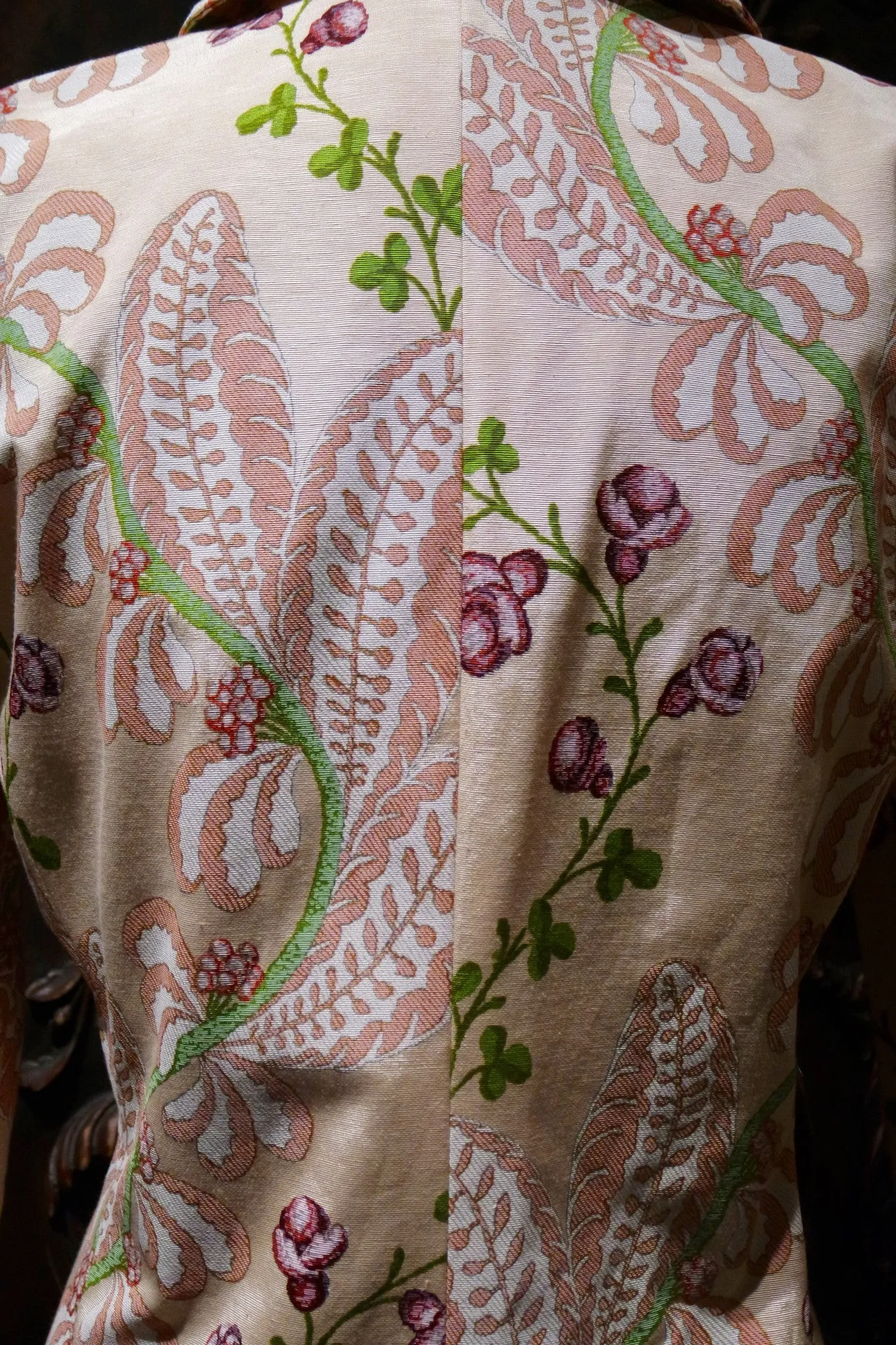 Quadrille Silk Jacket in Rose Fern Print