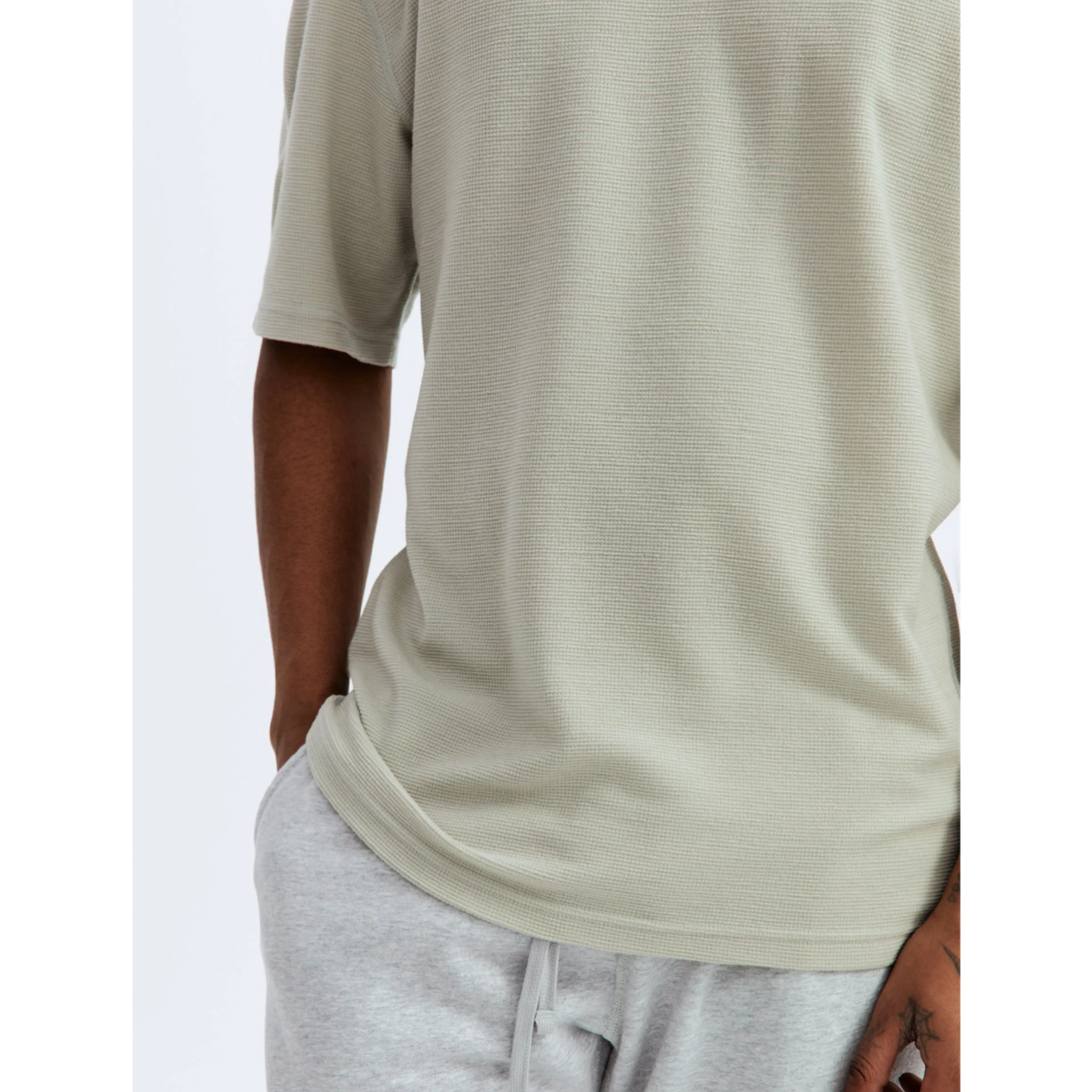 REIGNING CHAMP  |Crew Neck Wool Street Style Plain Short Sleeves Logo