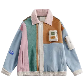 Retro Pastel Abstract Fleece Jacket