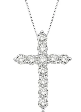 Round Diamond Cross Pendant