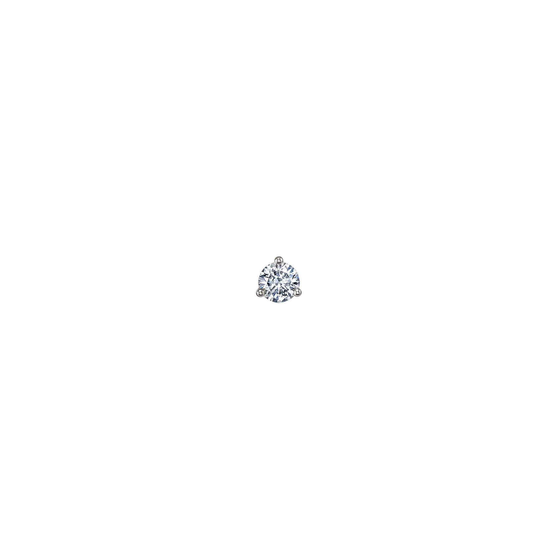 Round Stud #5 - White Diamond / 14k White Gold