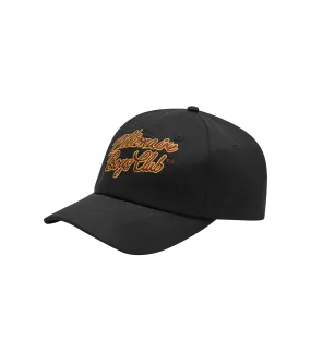 SCRIPT LOGO EMBROIDERED CAP - BLACK