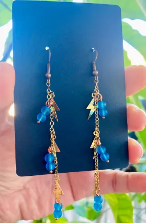 Sea Blue Lightning Earrings