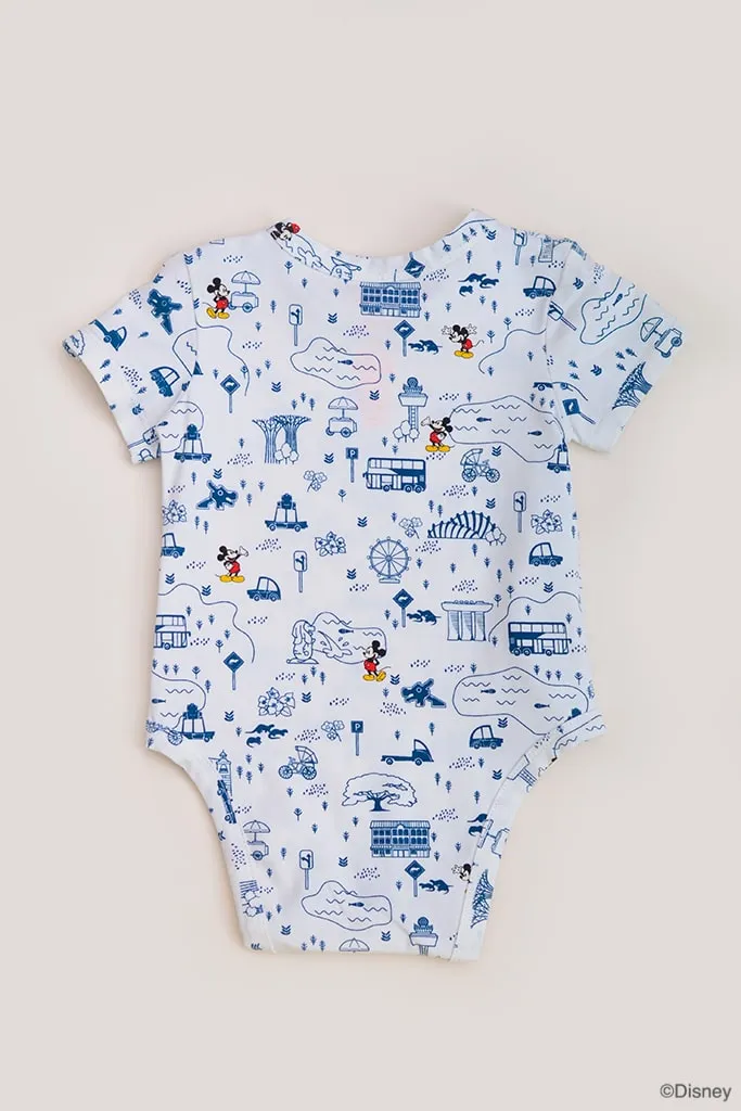 Short-Sleeve Onesie - Blue Road Trip Mickey