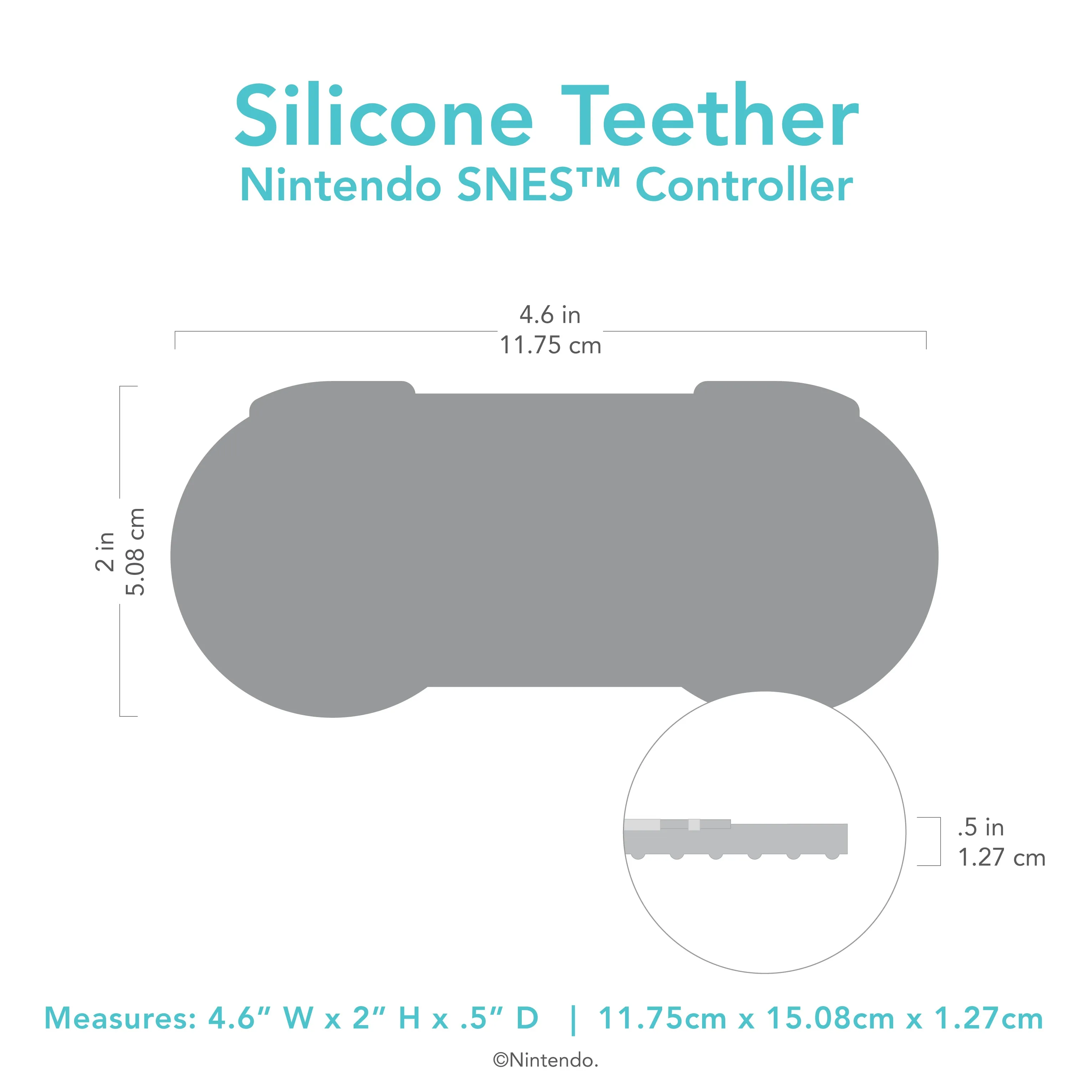 Silicone Teether: Nintendo SNES Controller