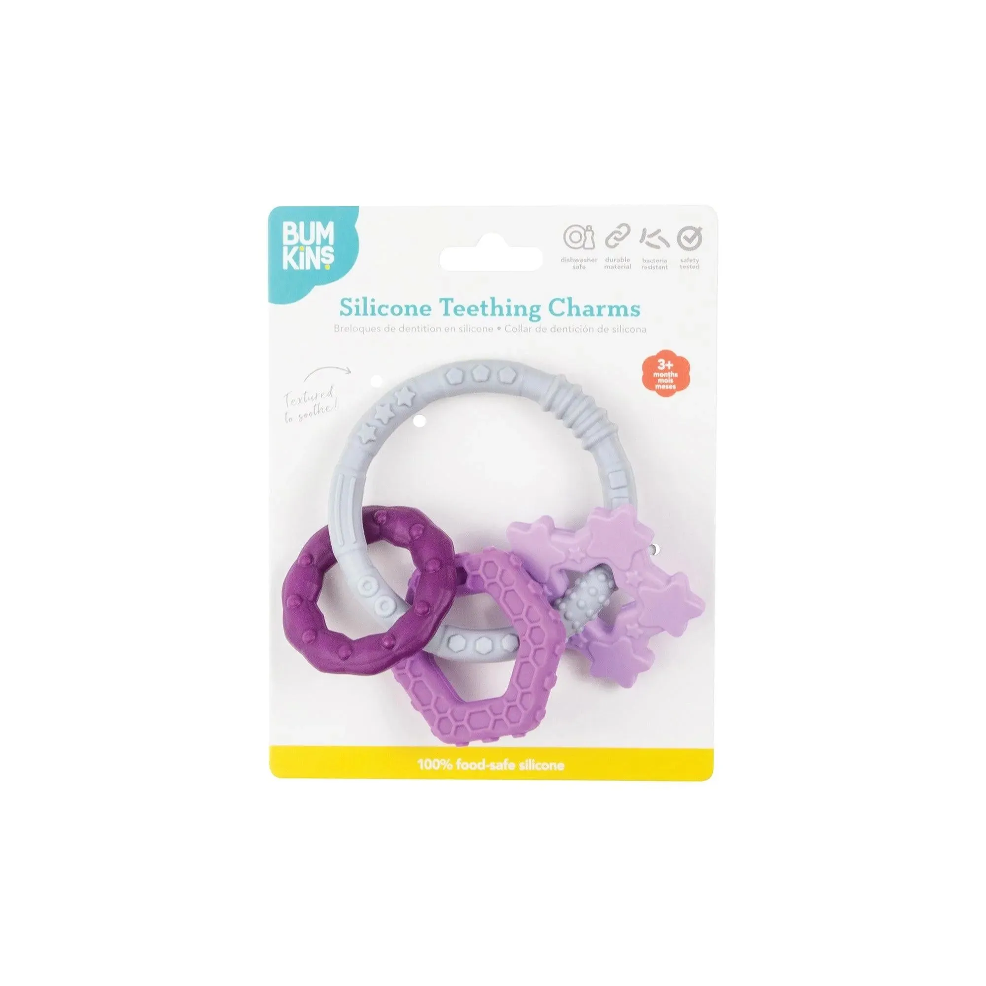 Silicone Teething Charms: Purple