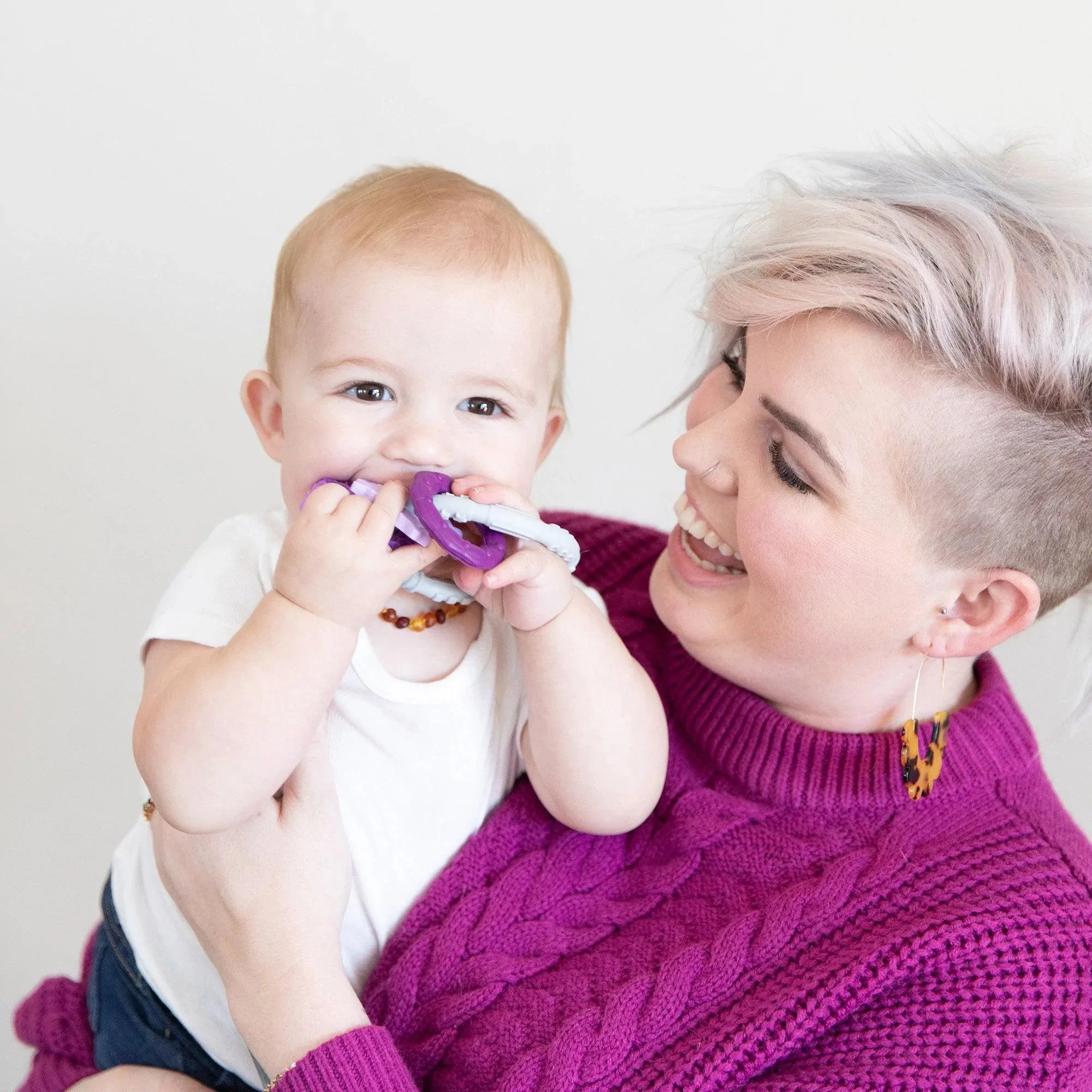 Silicone Teething Charms: Purple