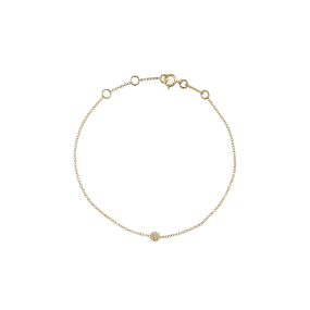 Sphere Anklet - White Diamond / 14k Yellow Gold