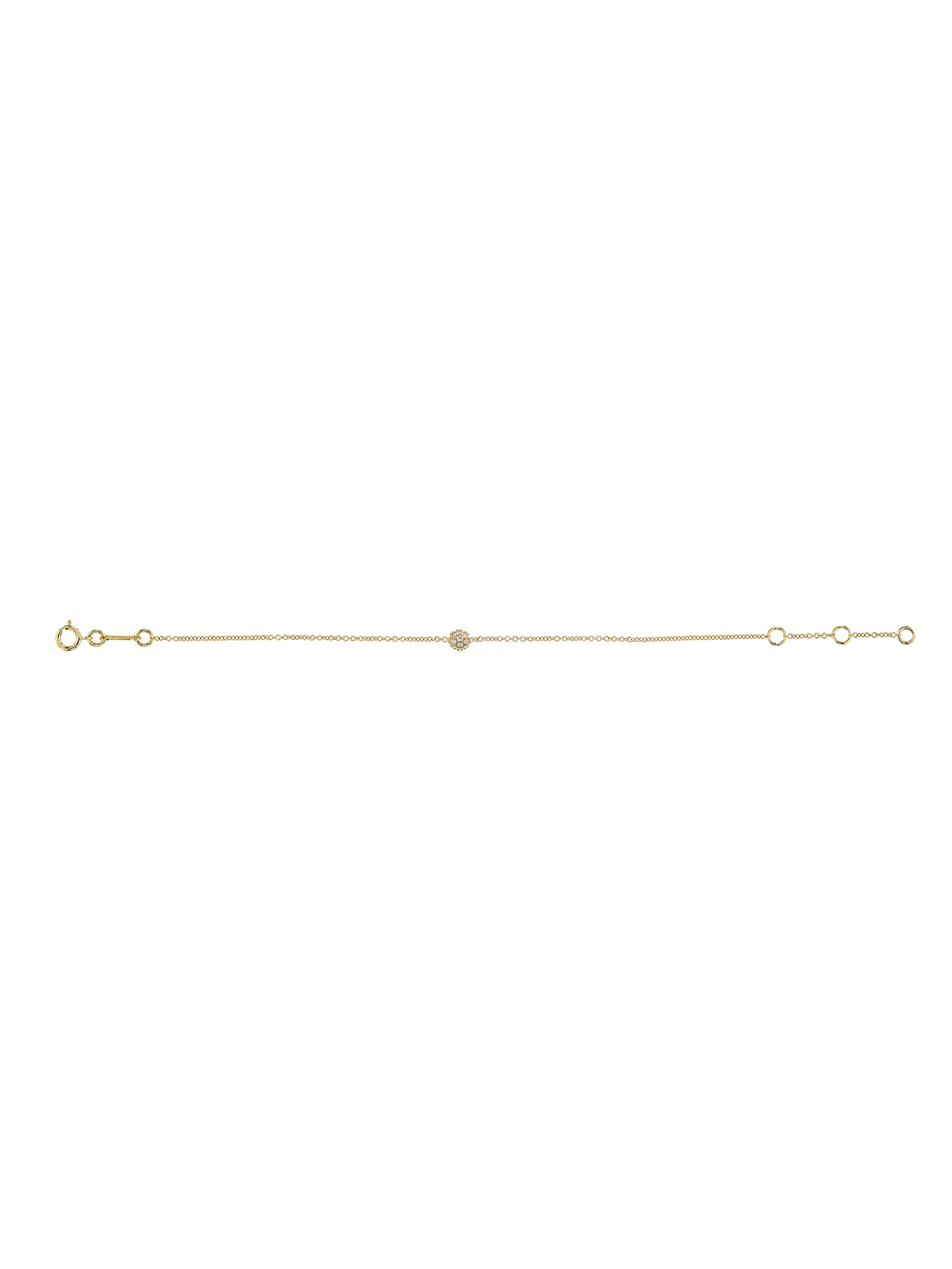 Sphere Anklet - White Diamond / 14k Yellow Gold