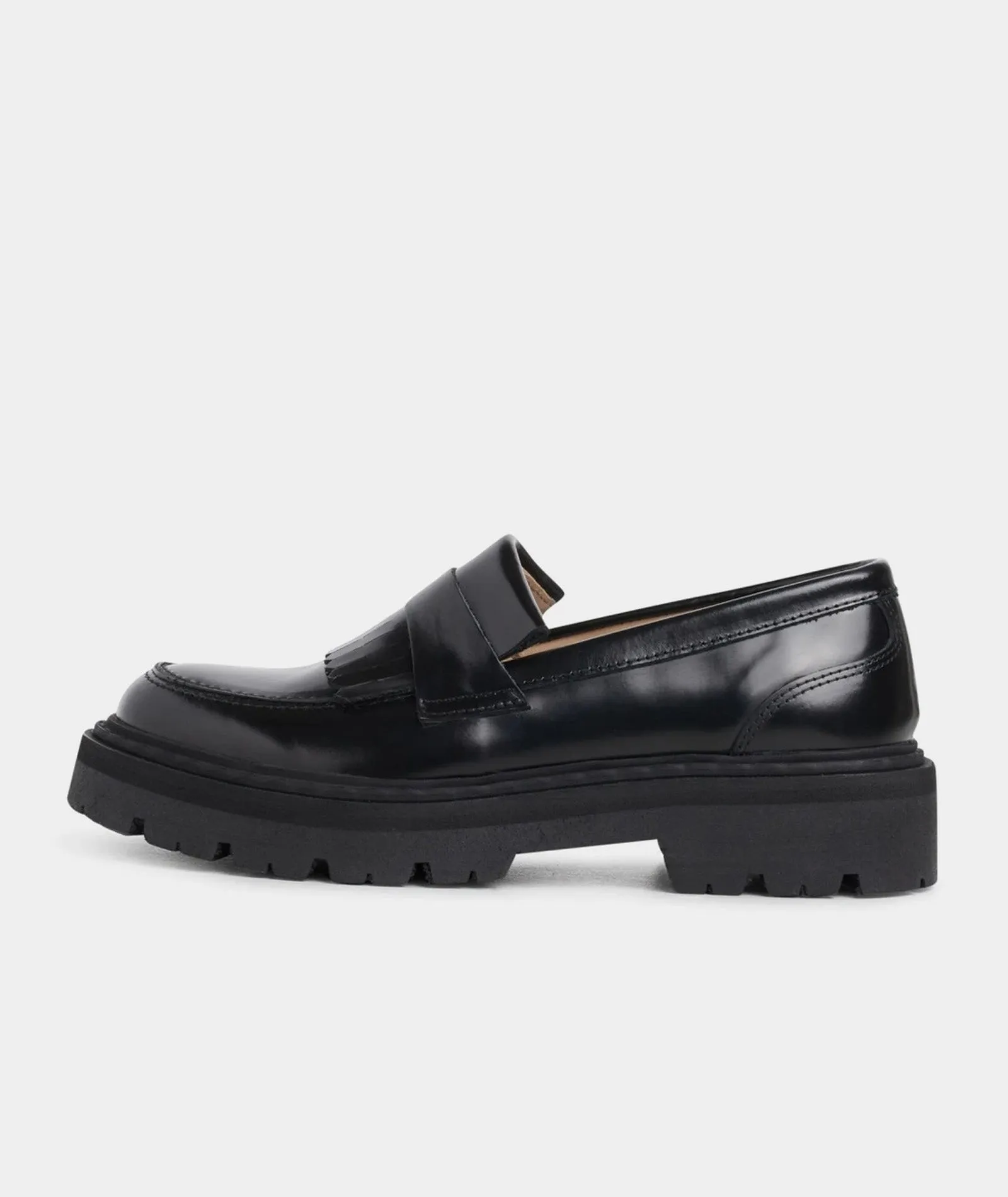 Spike Loafer - Black Polido Leather