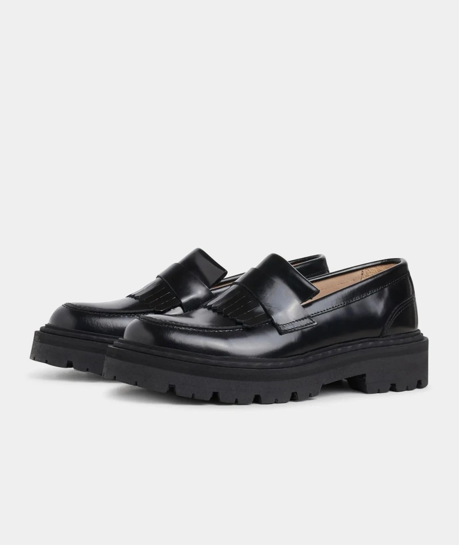 Spike Loafer - Black Polido Leather