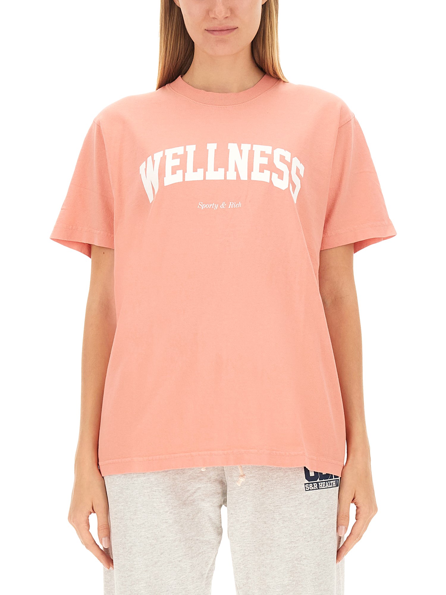 SPORTY&RICH    LOGO PRINT T-SHIRT