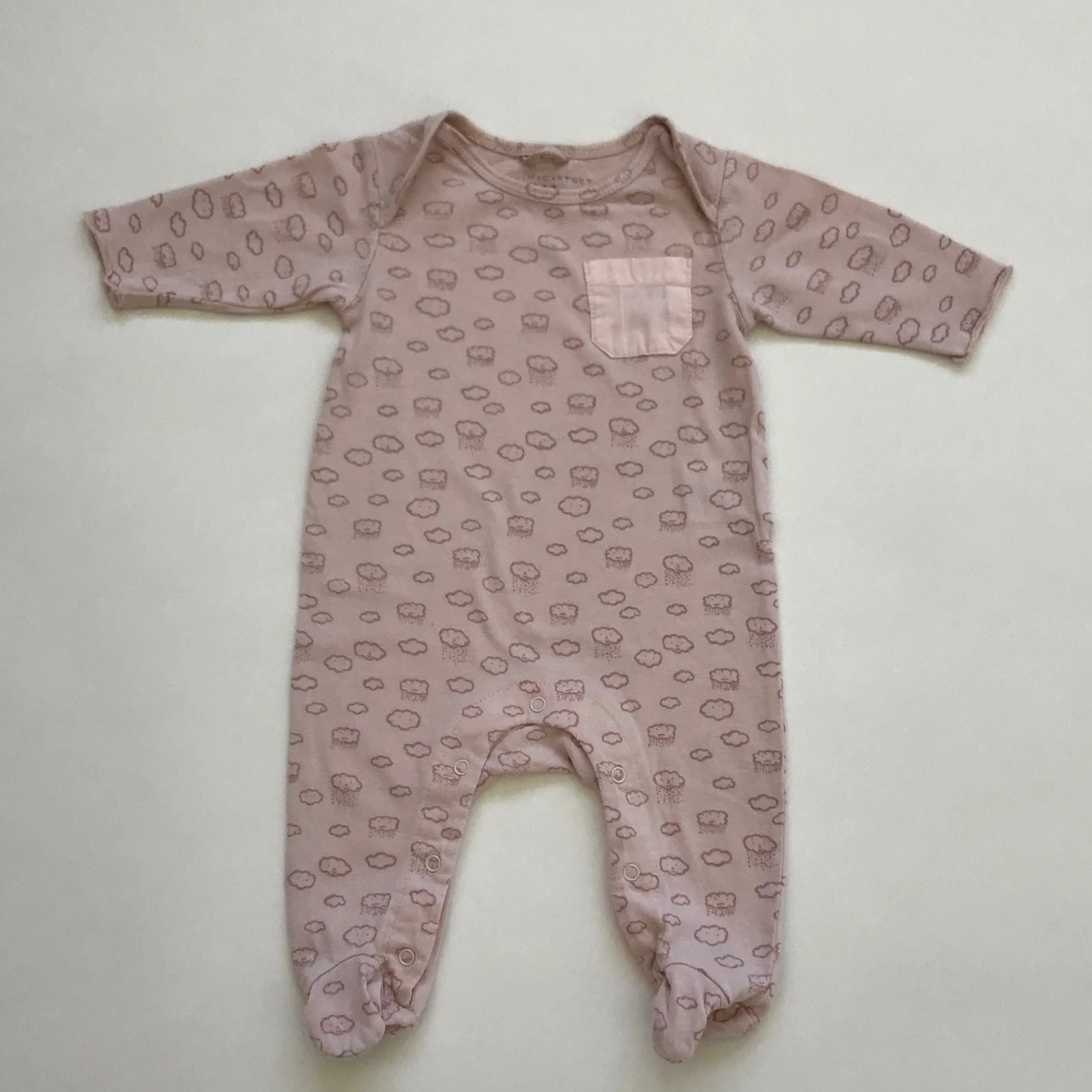 Stella McCartney Dusty Pink Cloud Print Onesie