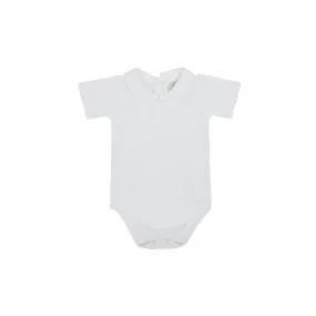 The Beaufort Bonnet Company - Worth Ave White SS Peter Pan Collar Onesie