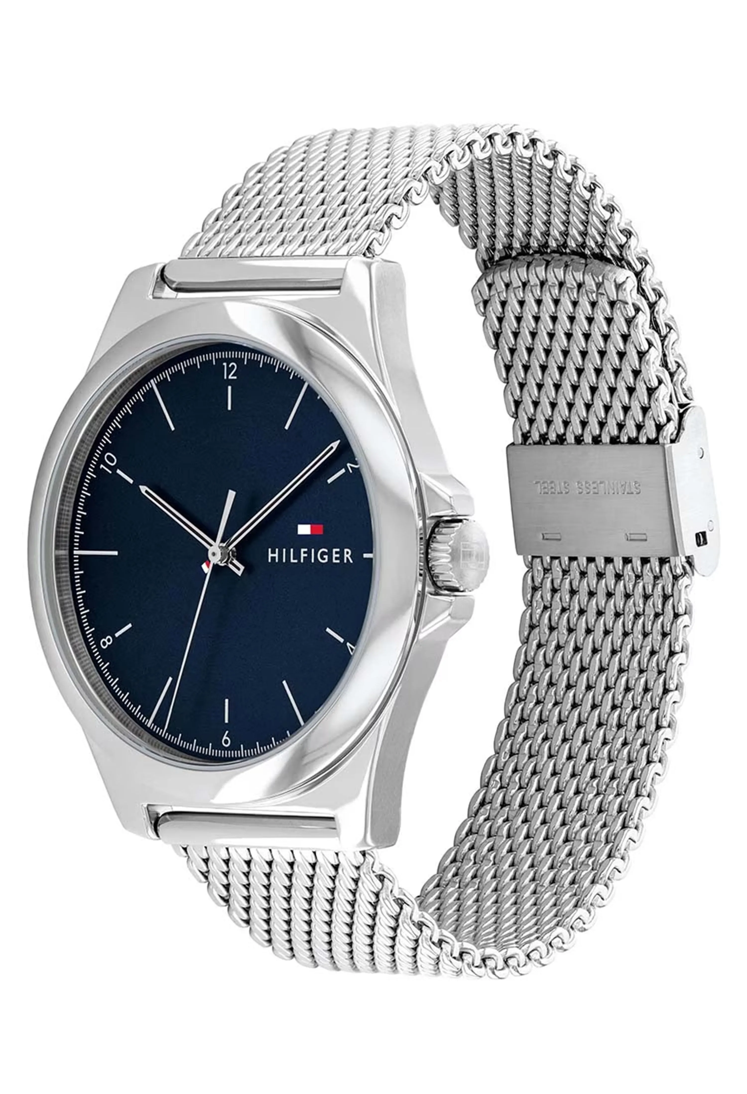 Tommy Hilfiger Gents Norris Blue Dial Mesh Bracelet Watch Stainless Steel