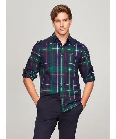 Tommy Hilfiger Men's Regular Fit Plaid Oxford Shirt