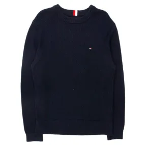 Tommy Hilfiger Navy Basket Weave Jumper