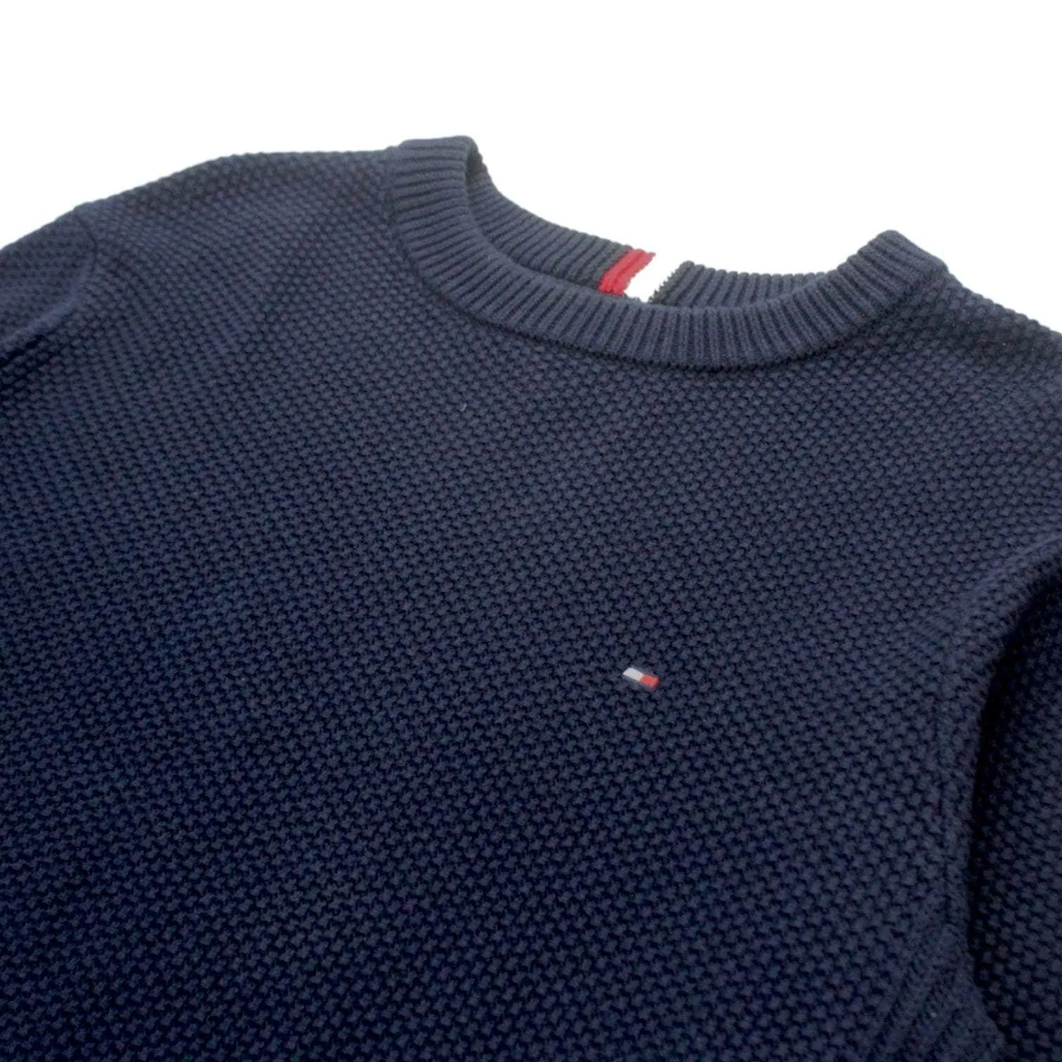 Tommy Hilfiger Navy Basket Weave Jumper