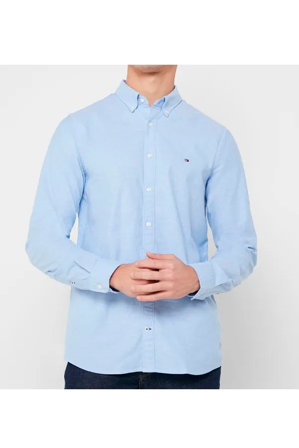 Tommy Hilfiger Oxford Logo Shirt Blue