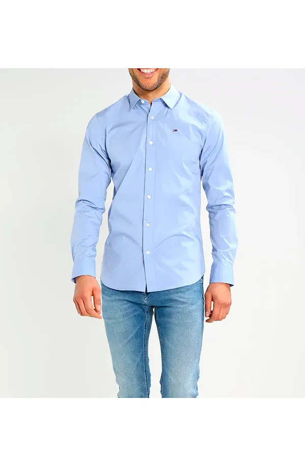 Tommy Hilfiger Stretch Poplin Shirt Blue