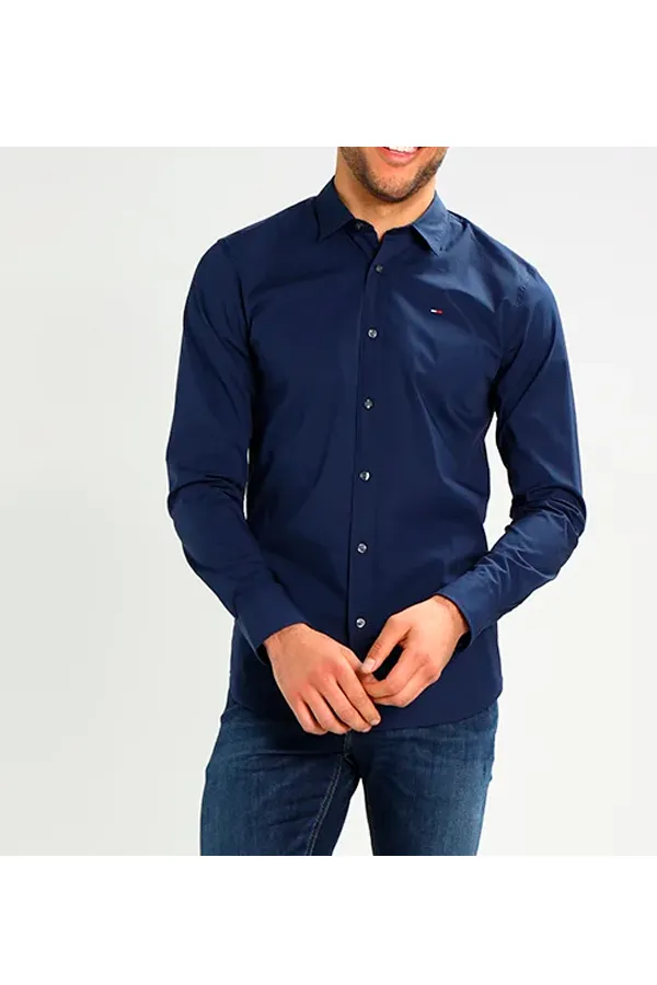 Tommy Hilfiger Stretch Poplin Shirt Navy