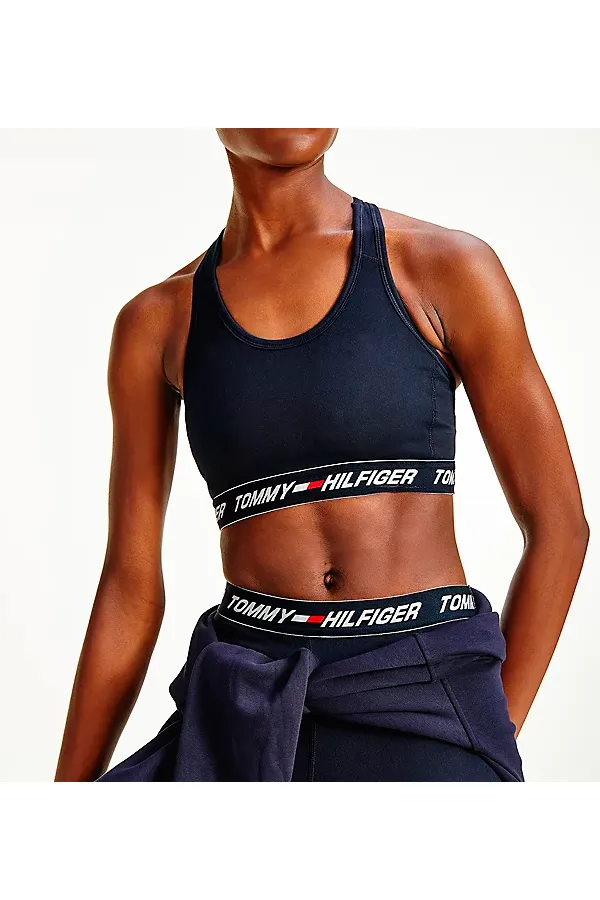 Tommy Hilfiger Women Sport Tape Bra Medium Support Navy