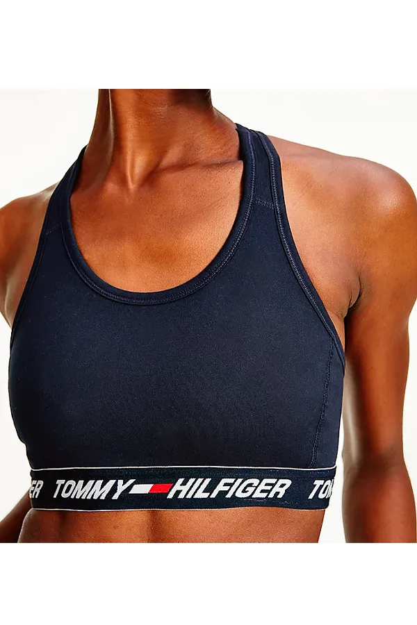 Tommy Hilfiger Women Sport Tape Bra Medium Support Navy