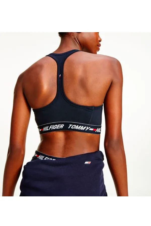 Tommy Hilfiger Women Sport Tape Bra Medium Support Navy