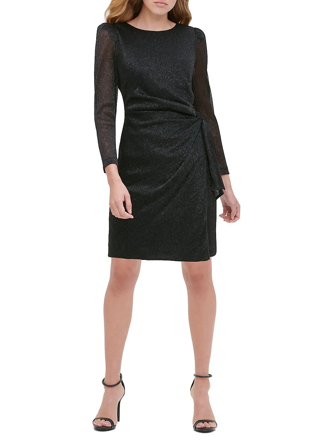 Tommy Hilfiger Women's Metallic Sheath Dress Black Size 14