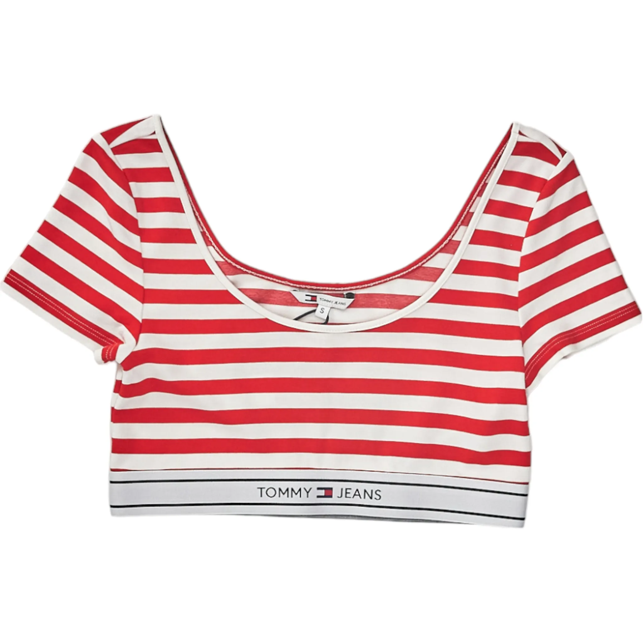 Tommy Jeans Red/White Jersey Crop Top