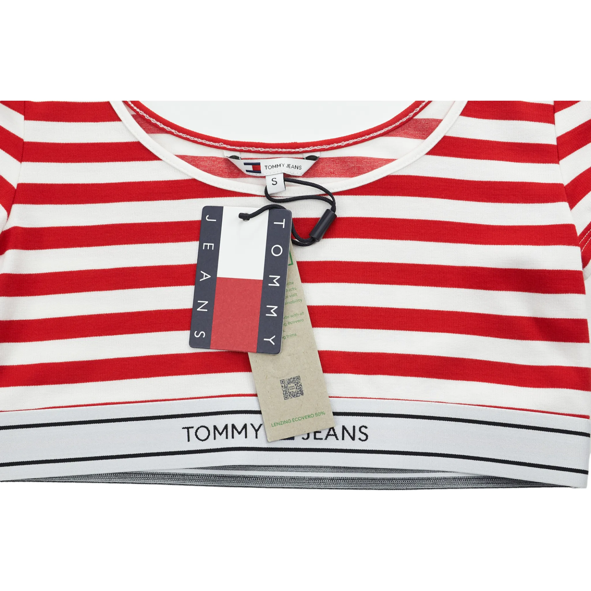 Tommy Jeans Red/White Jersey Crop Top