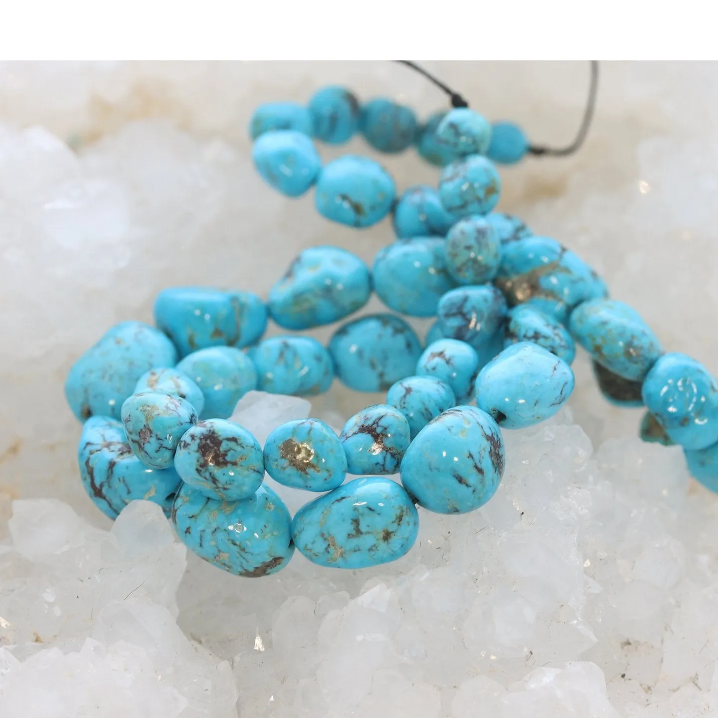 Tonopah Nevada Turquoise Beads Nevada Potato Shape Deep Blue