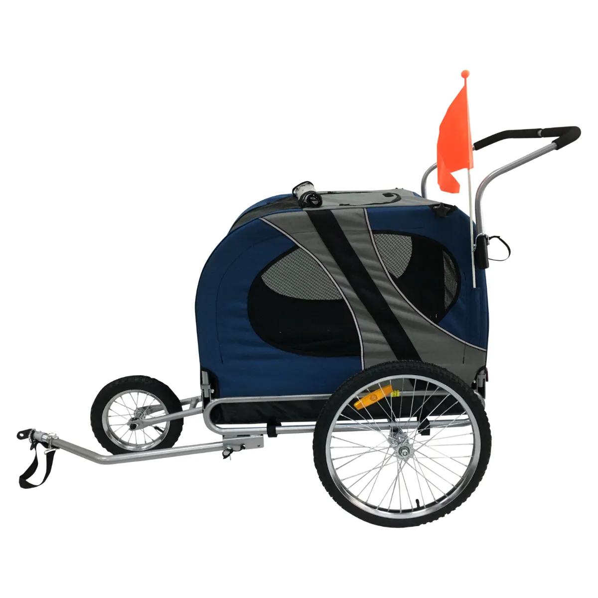 Topmast Easy Flow Hondenfietskar - met jogger functie - opvouwbaar - blauw