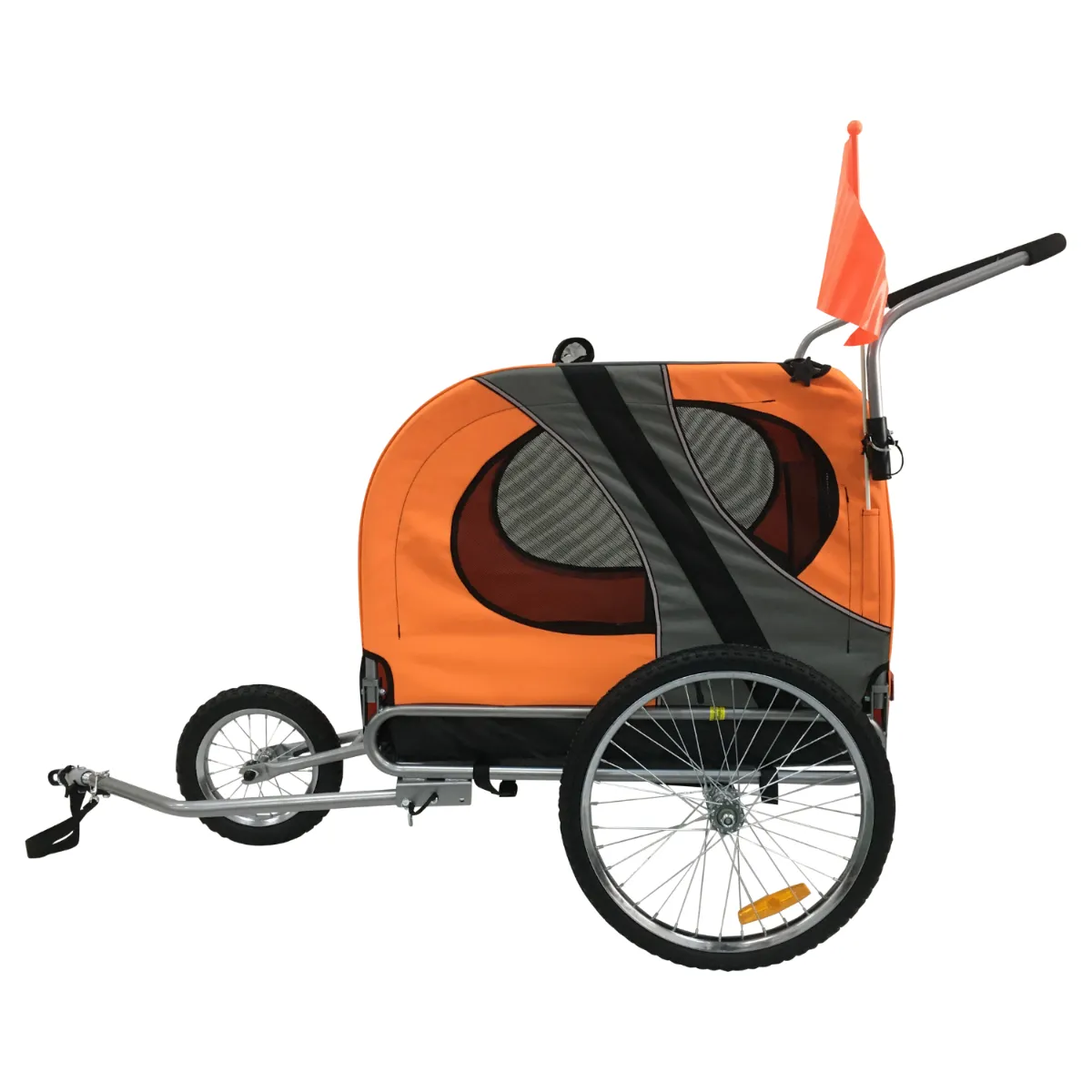 Topmast Easy Flow Hondenfietskar - met jogger functie - opvouwbaar - oranje