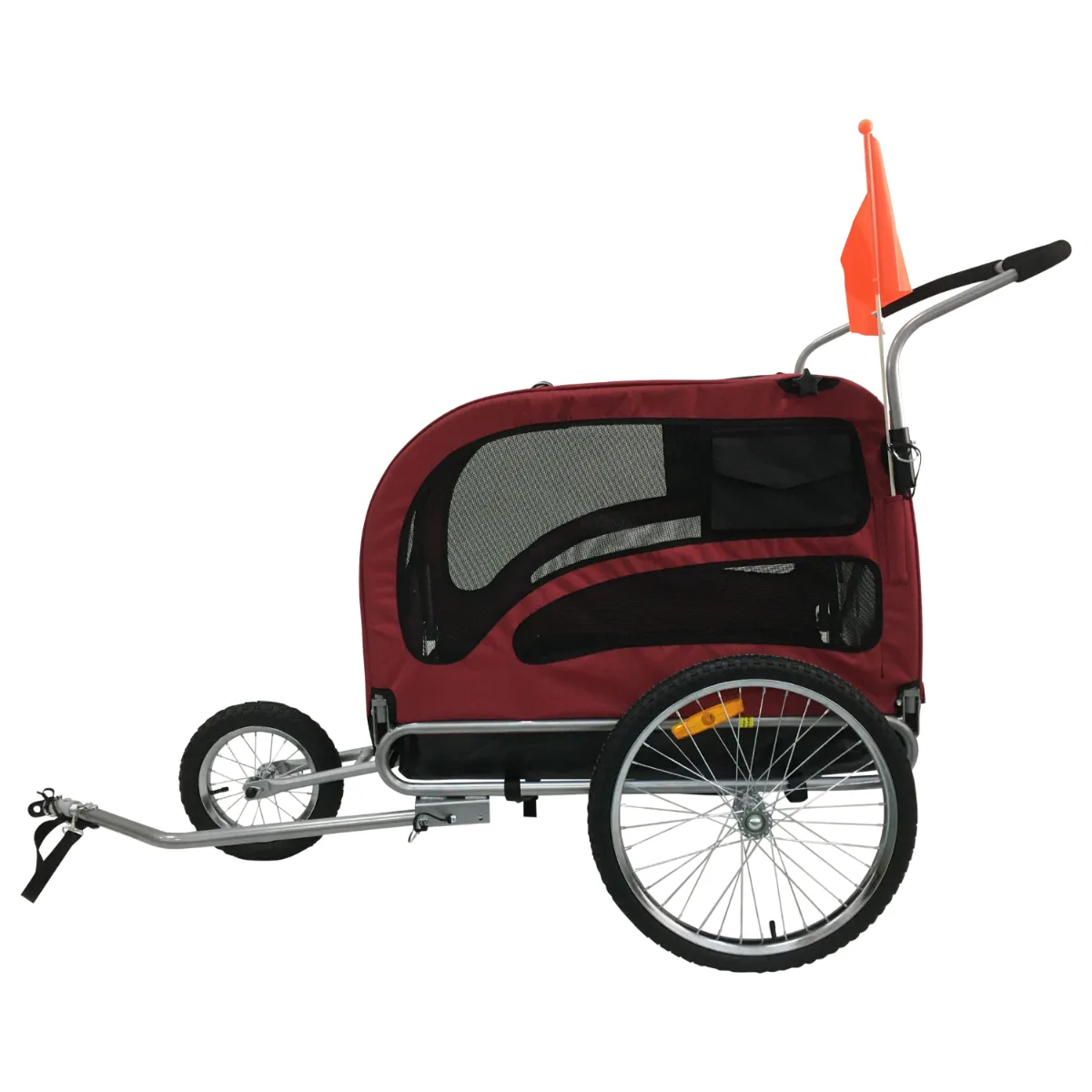 Topmast Easy Flow Hondenfietskar - met jogger functie - opvouwbaar - rood