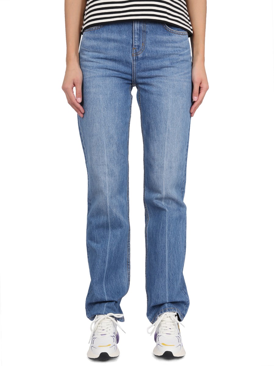 TORY BURCH    MID-RISE SLIM JEANS WITH STRAIGHT LEG IN COTTON DENIM