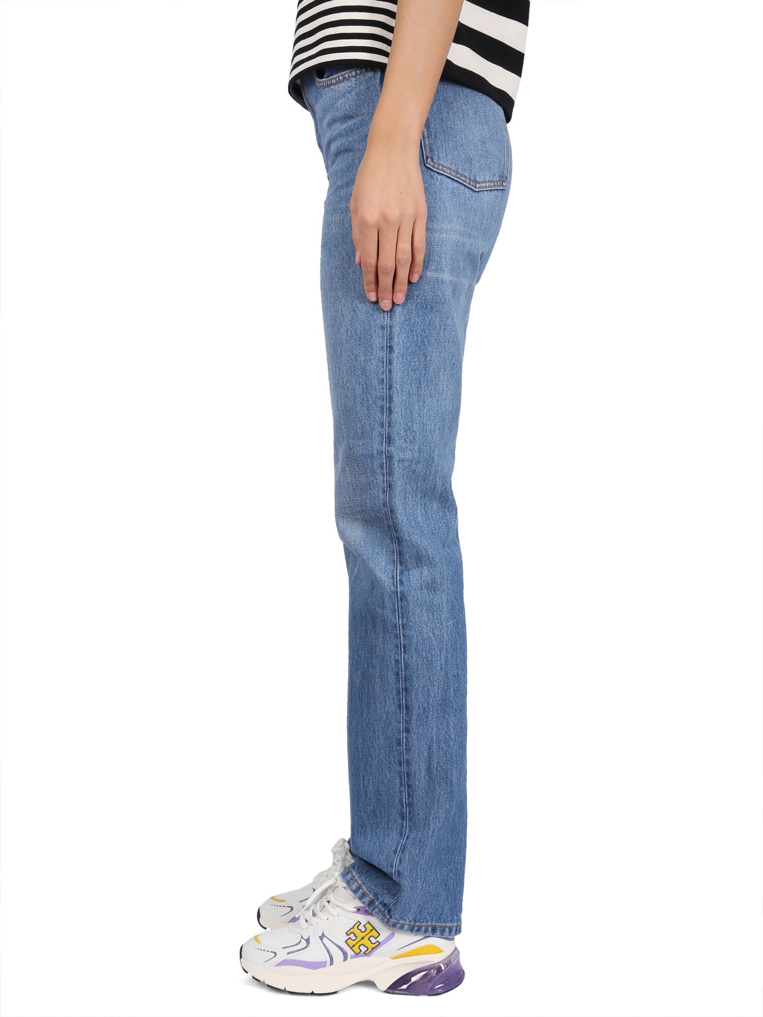 TORY BURCH    MID-RISE SLIM JEANS WITH STRAIGHT LEG IN COTTON DENIM