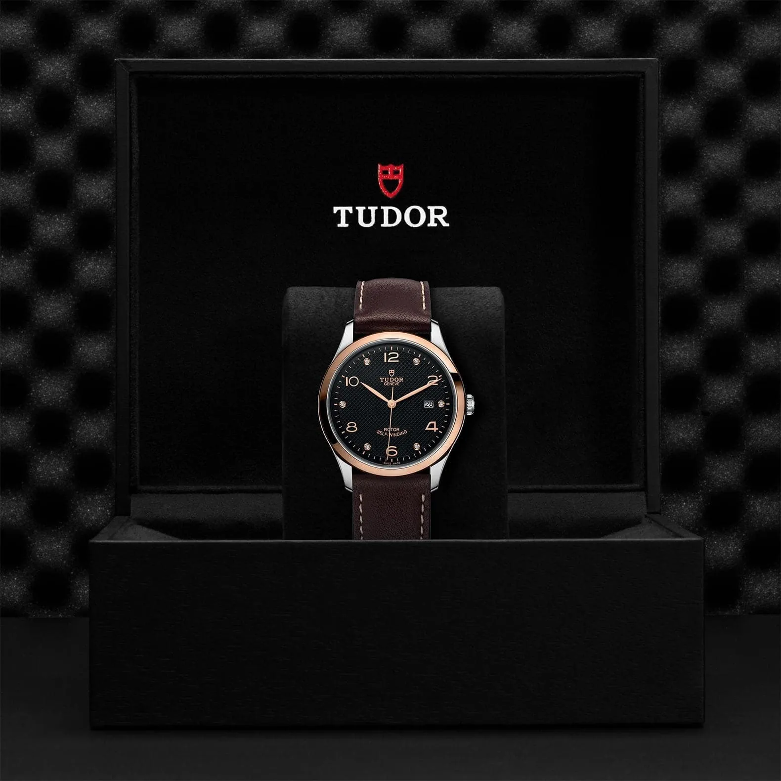 TUDOR 1926 41mm Steel/Gold Black Diamond Dial Watch - M91651-0008