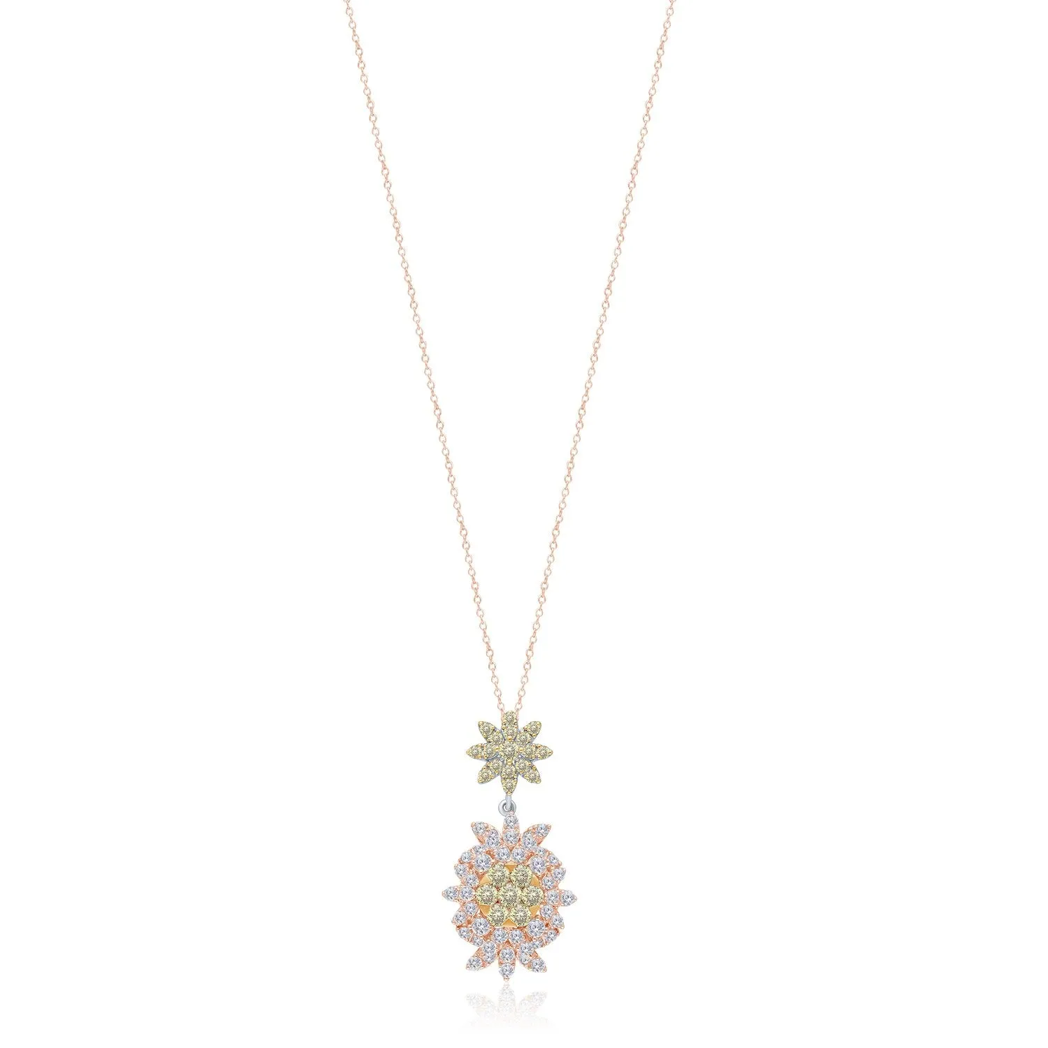 Two Tone Gold Yellow & White Diamond Eternal Pendant