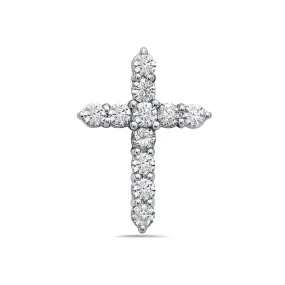 Unisex 14K White Gold Cross Pendant with 4.30 CT Diamonds