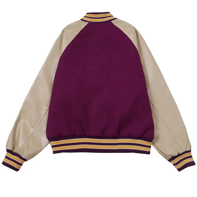 Varsity Jacket with Custom 90s Aesthetic Patching