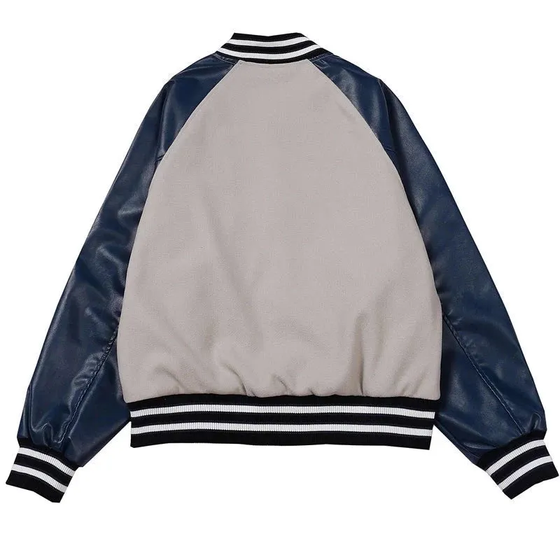 Varsity Jacket with Custom 90s Aesthetic Patching