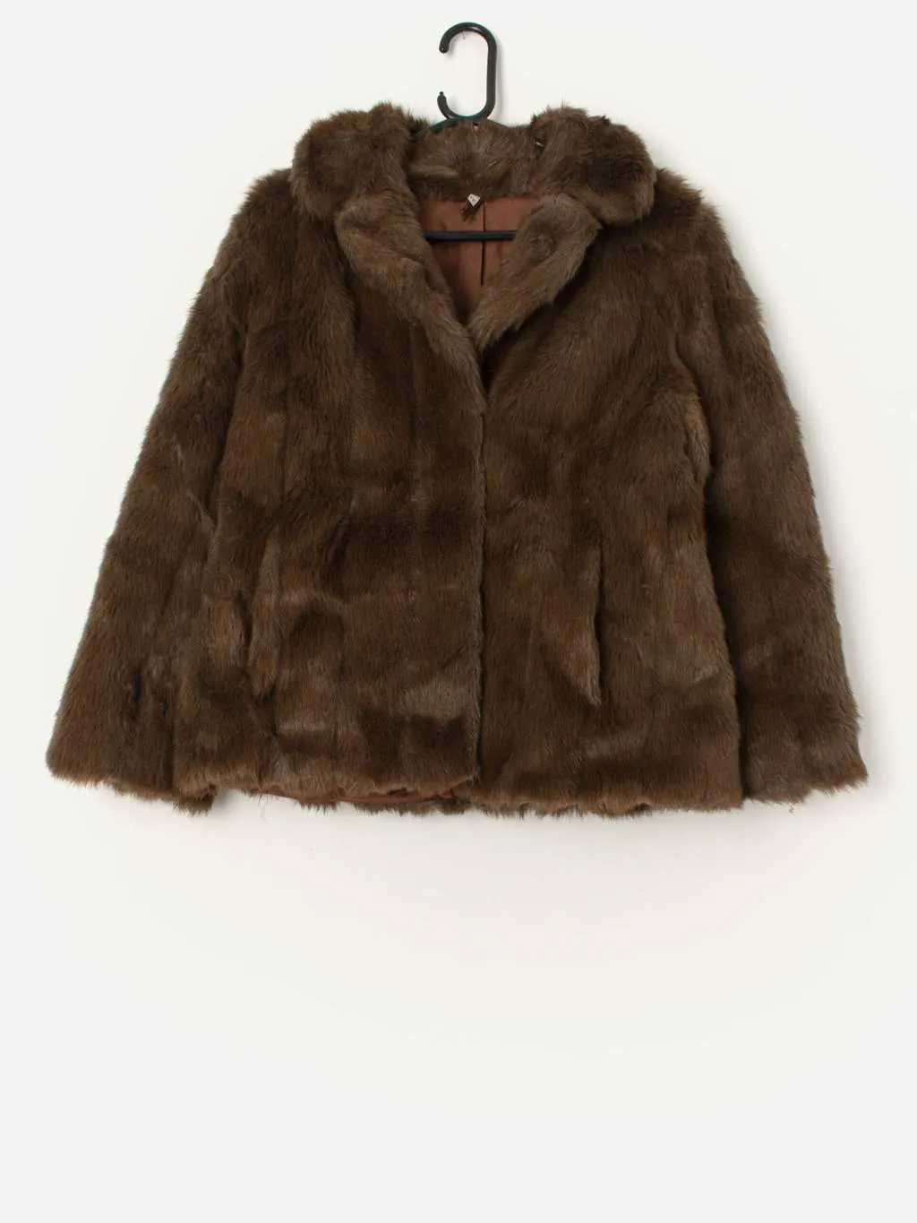 Vintage faux fur jacket in brown – Small / Medium