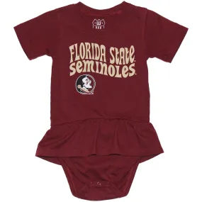 Wes & Willy Infant Girls Florida State Seminoles/Seminole Logo Skirt Onesie - Garnet