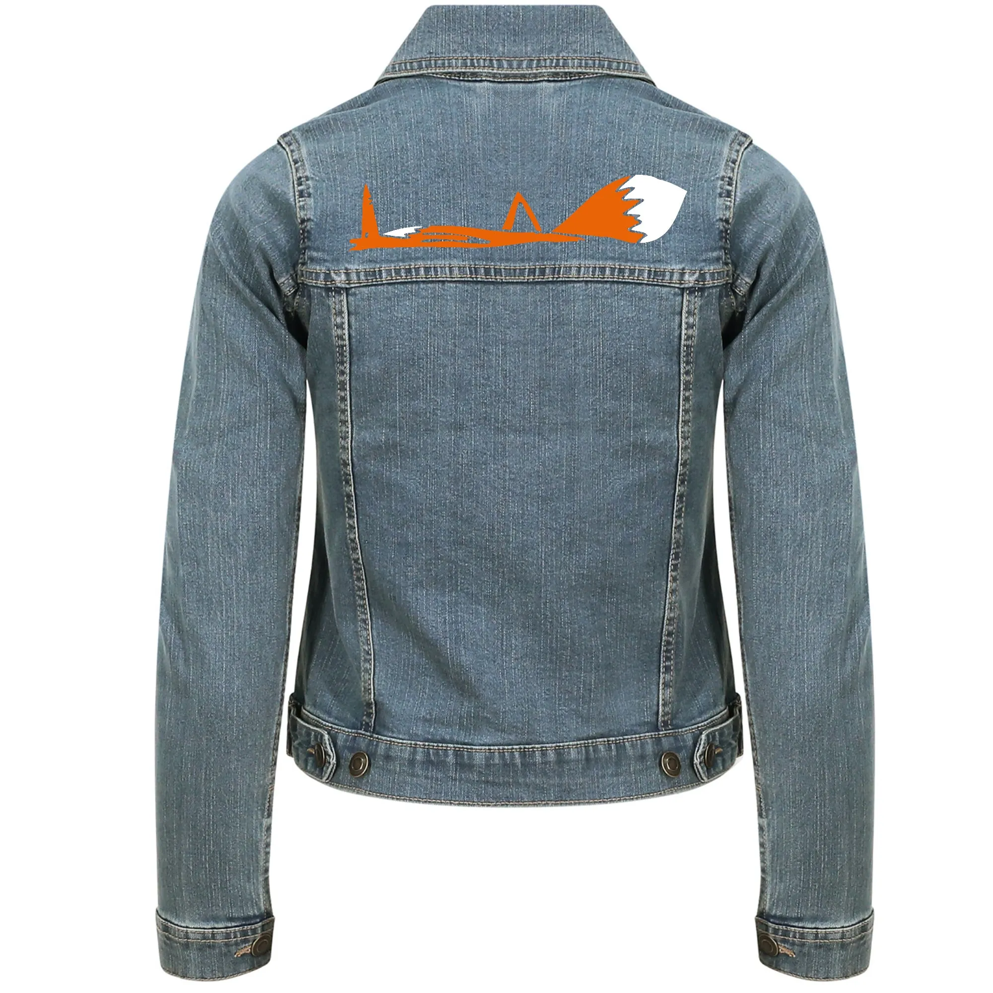 Women denim jacket, fox down