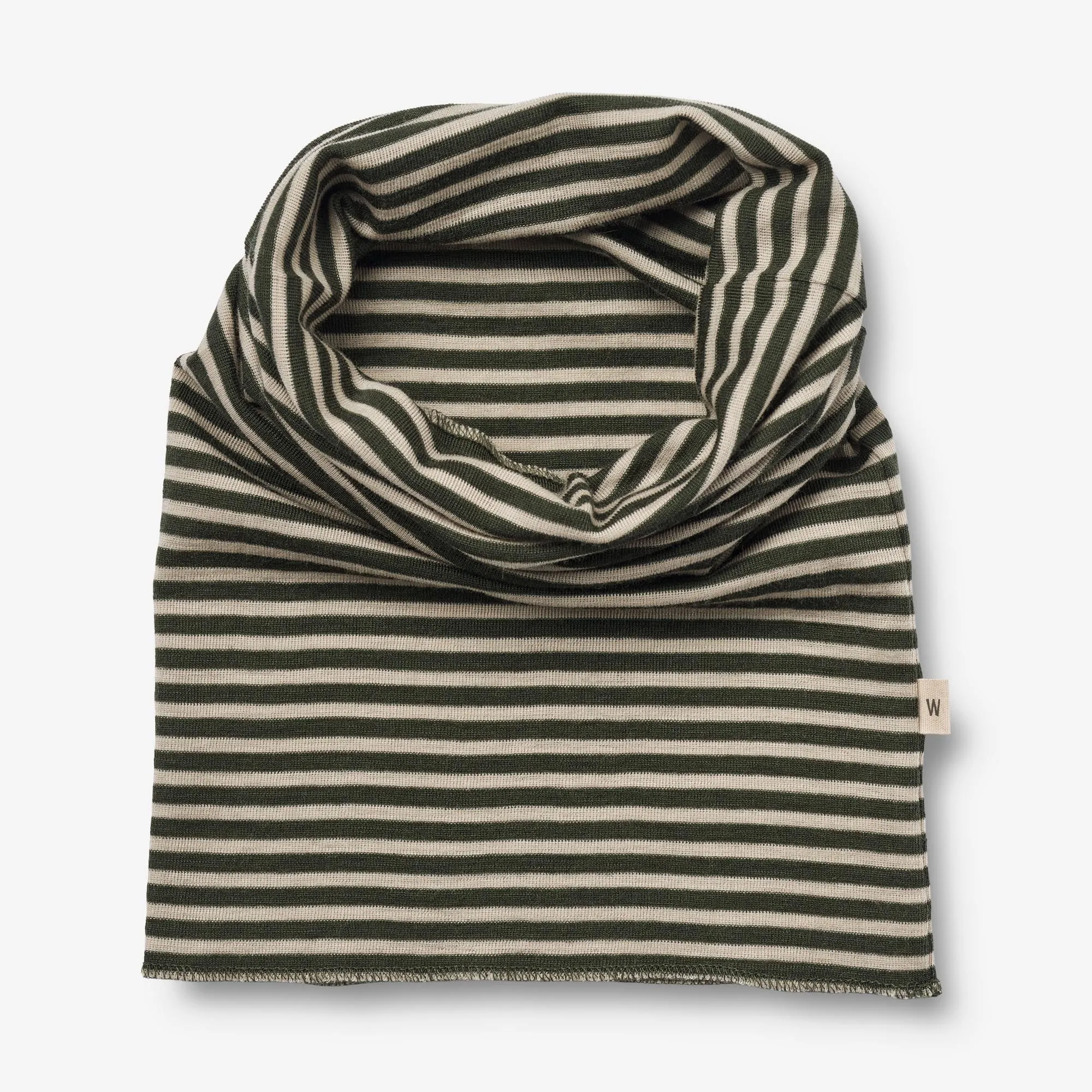 Wool Hat & Neckwarmer Arta - green stripe