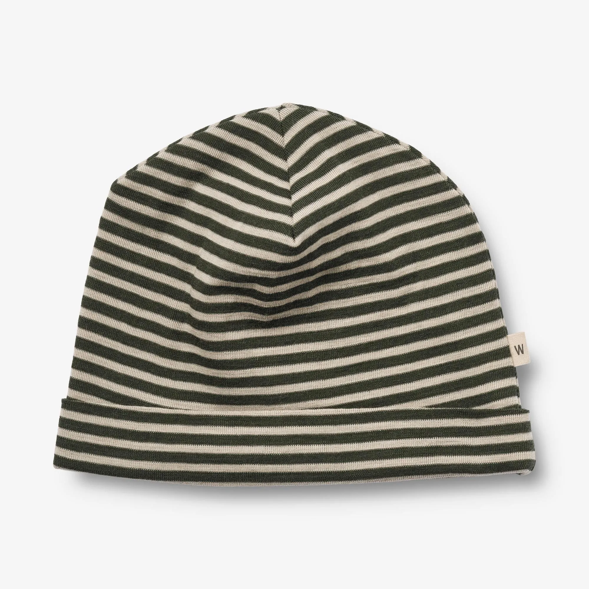 Wool Hat & Neckwarmer Arta - green stripe