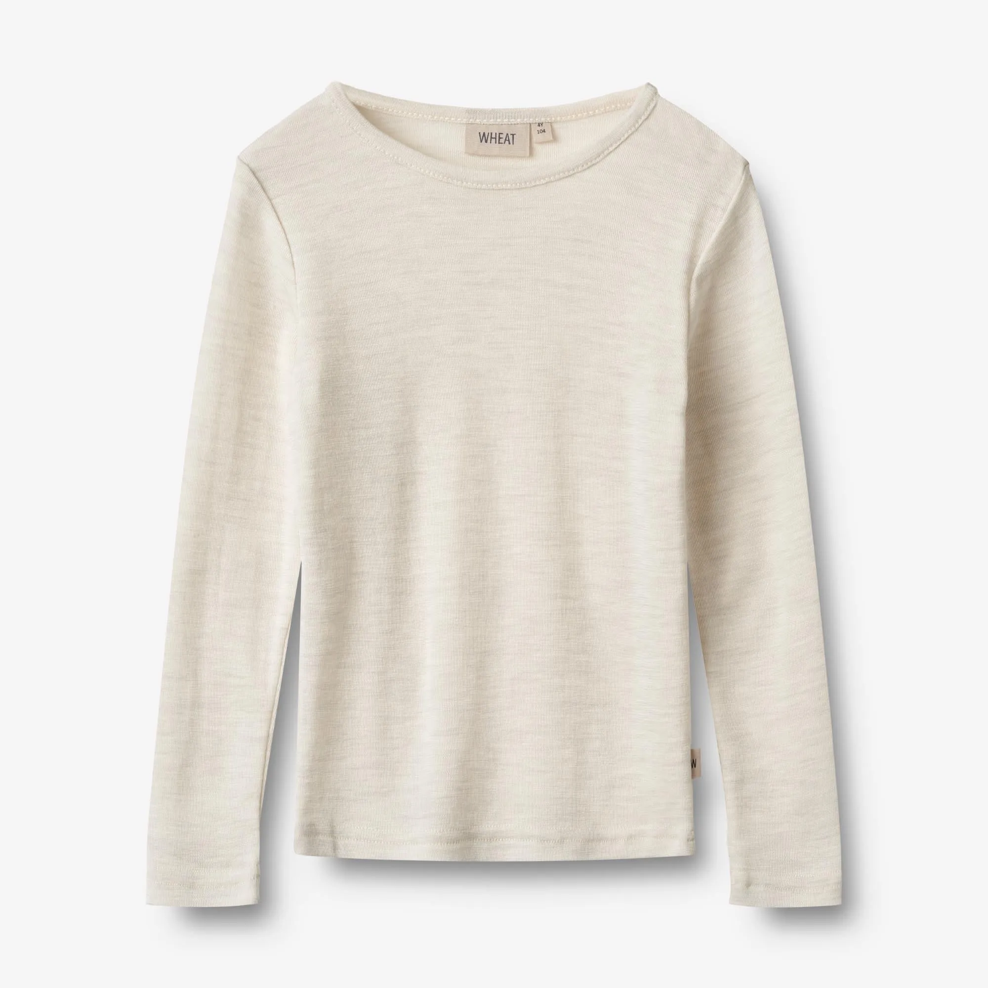 Wool T-Shirt L/S Alfie - eggshell melange