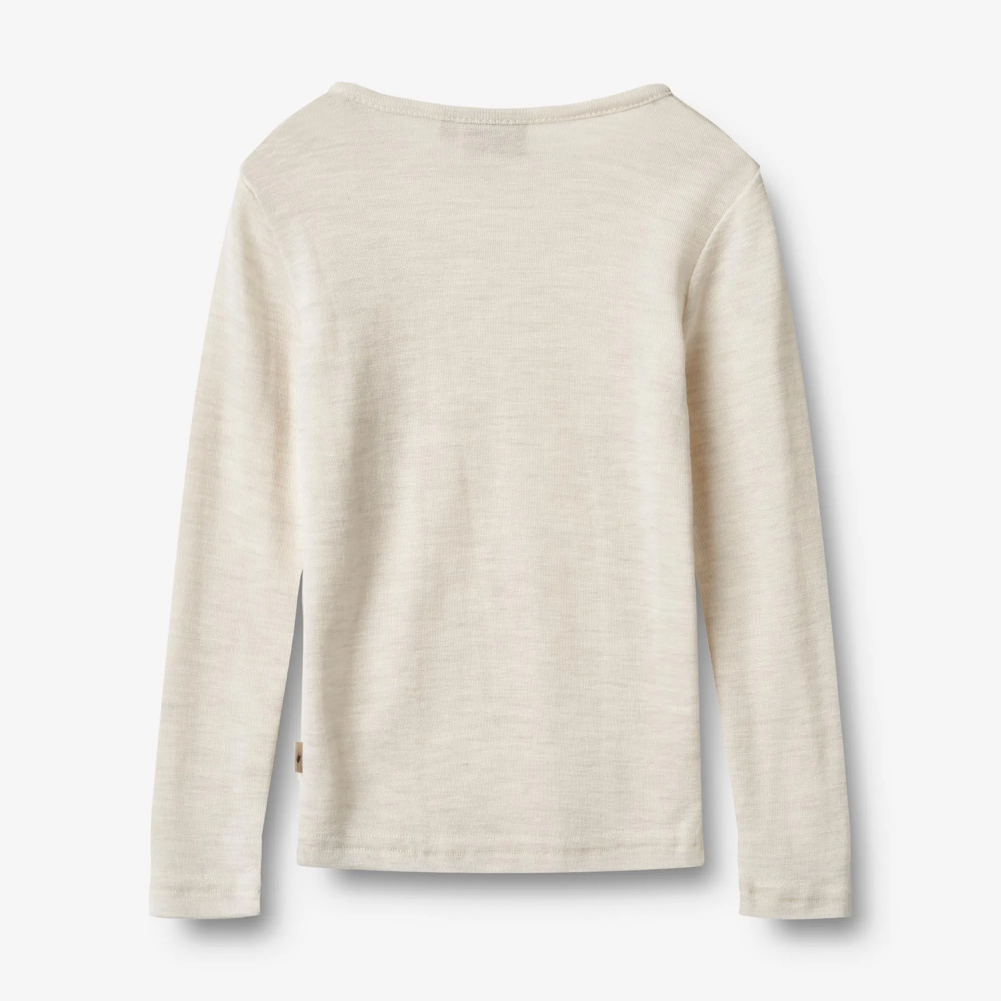 Wool T-Shirt L/S Alfie - eggshell melange