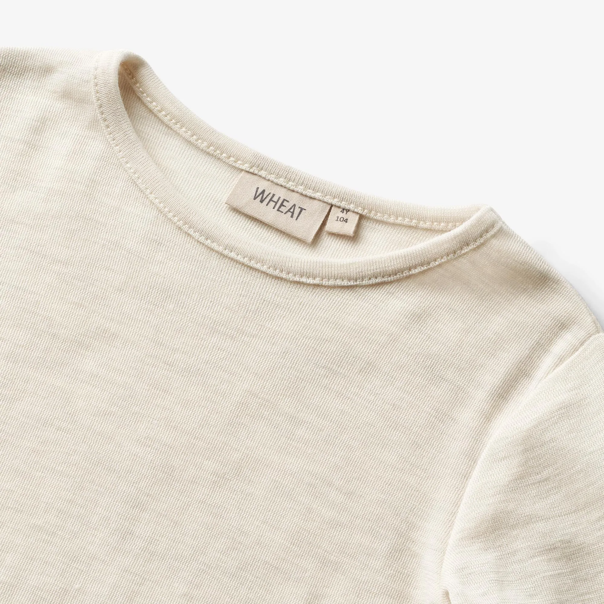 Wool T-Shirt L/S Alfie - eggshell melange